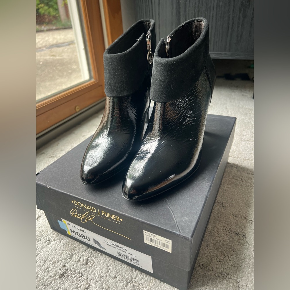 Donald J. Pliner Black Ankle Booties Sleek Design